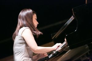 Miho Nishimura during  the concert in the Philharmonic Hall of the National Forum of Music 20.08.2016. <br> Photo by Andrzej Solnica.